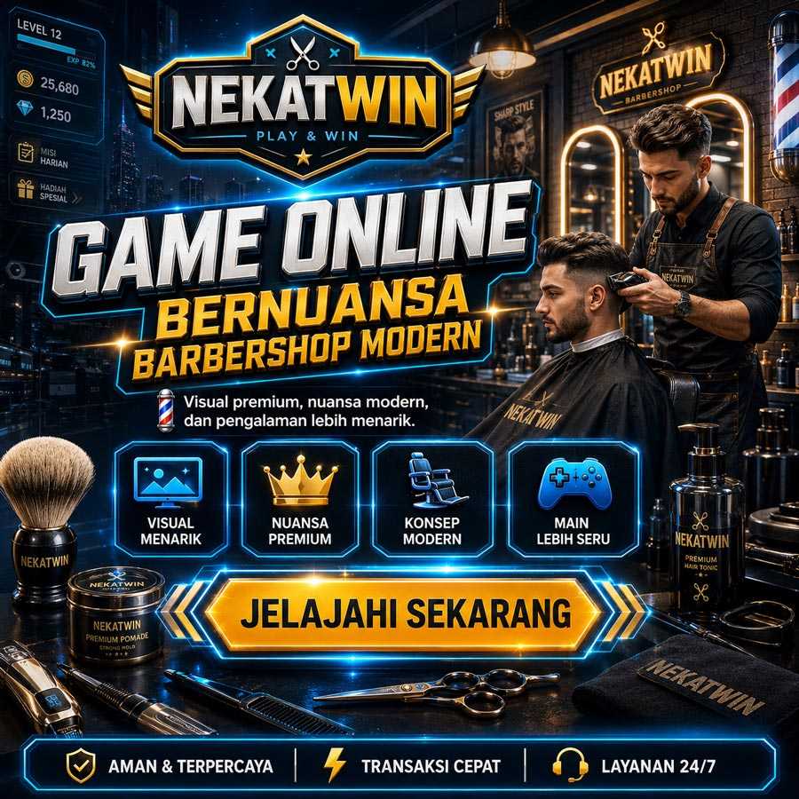 Suasana NEKATWIN game online bernuansa barbershop modern