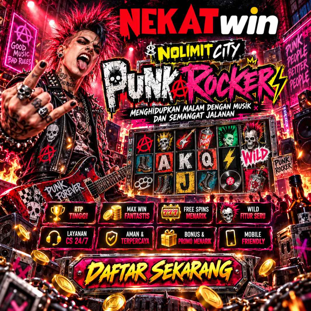 Banner NEKATWIN Punk Rocker Nolimit City dengan musik dan semangat jalanan