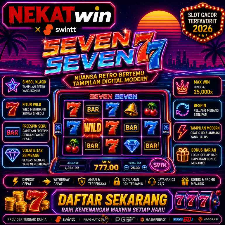 Banner NEKATWIN Seven Seven mesin klasik retro Swintt