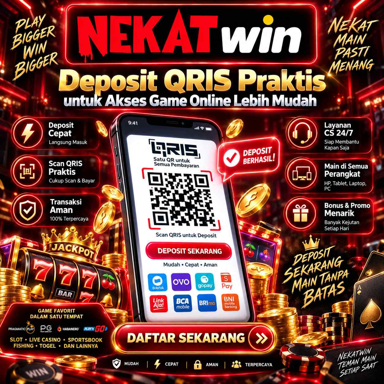 NEKATWIN Deposit QRIS Praktis untuk Akses Game Online