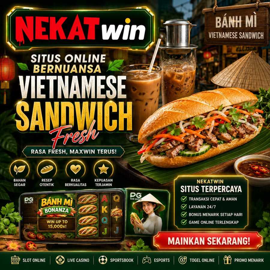 Banner NEKATWIN, situs online bernuansa Vietnamese sandwich yang fresh