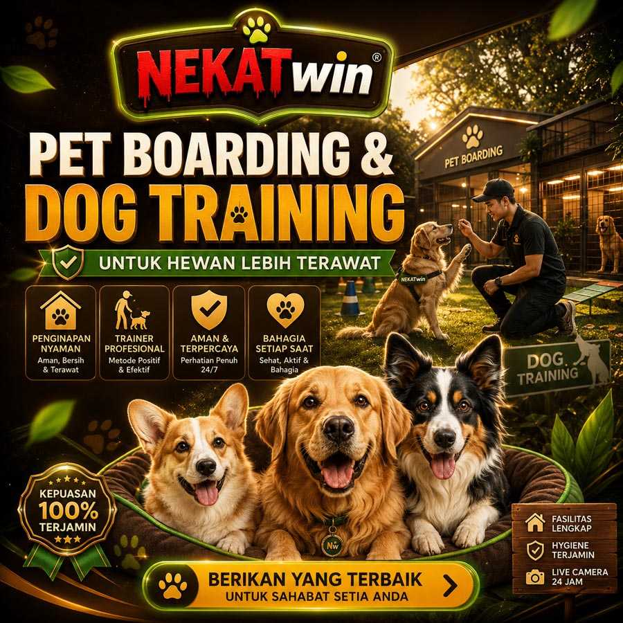 Layanan pet boarding dan dog training NEKATWIN untuk hewan lebih terawat