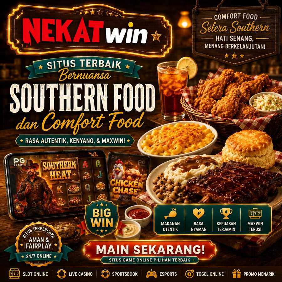 Banner NEKATWIN bertema Southern Food dengan sajian comfort food, Cajun food, dan shrimp and grits