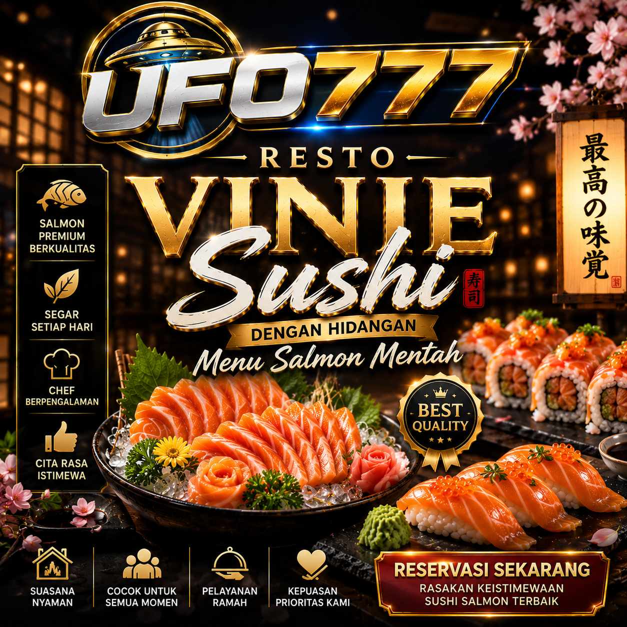 UFO777 Resto Vinie Sushi Dengan Hidangan Menu Salmon Mentah