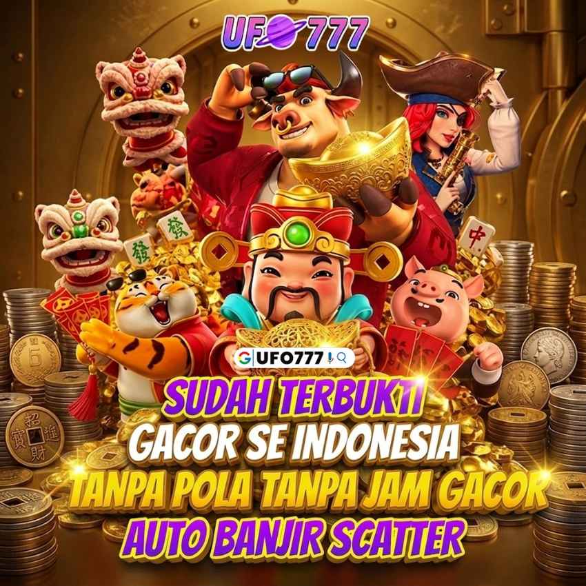 Banner UFO777 link resmi situs game slot gacor QRIS terpercaya jackpot