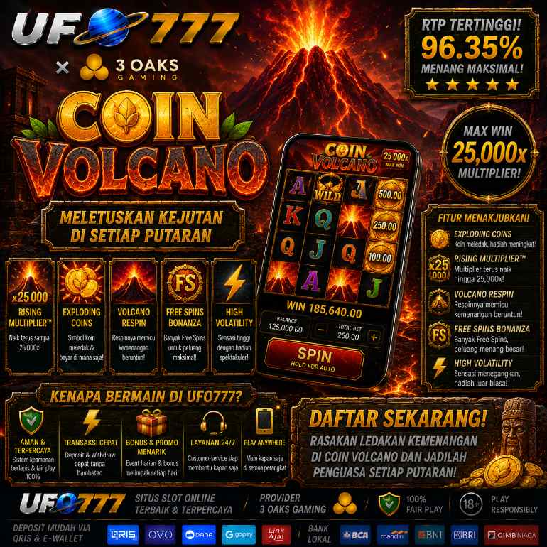 UFO777 Coin Volcano Slot Gunung Berapi 3 Oaks