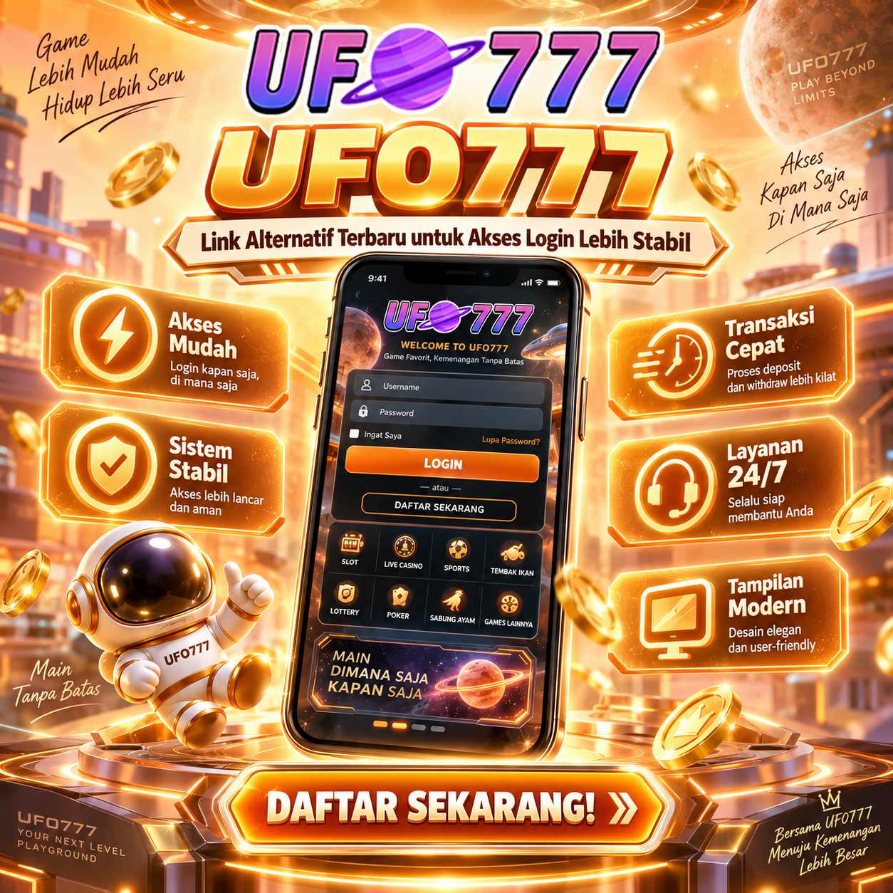 Banner link alternatif terbaru UFO777 untuk login stabil