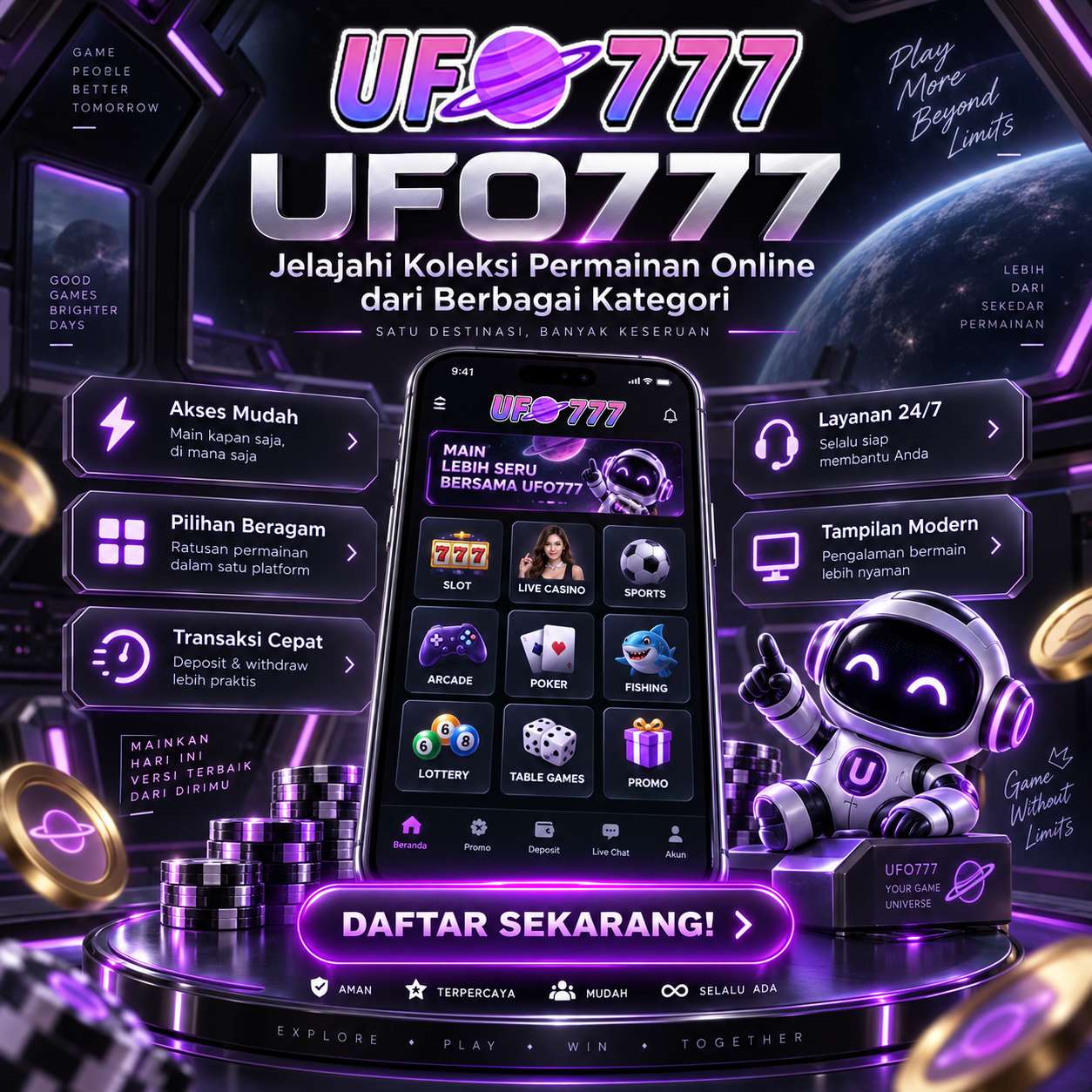 UFO777 Koleksi Permainan Online Slot, Live Casino, Sports, dan Table Games