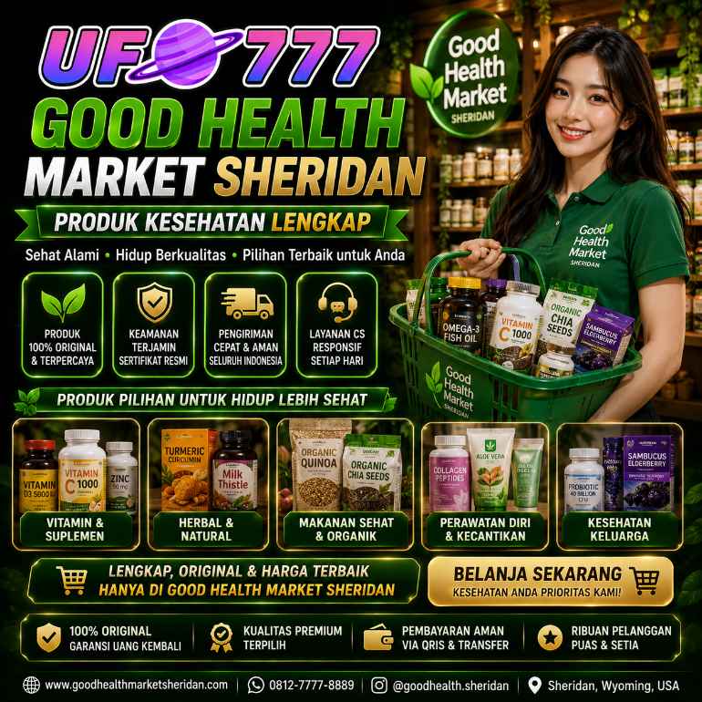 Banner UFO777 Good Health Market Sheridan produk kesehatan lengkap