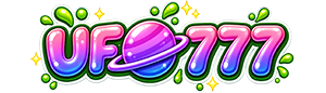Logo UFO777 dengan planet ungu